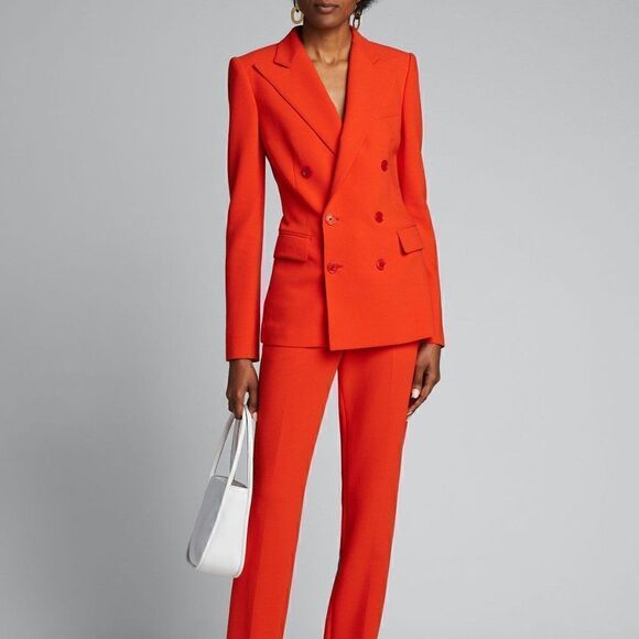 Ralph Lauren Pre-Spring ‘20 Camden Blazer in Mandarin Orange Stretch Wool Crepe - Picture 13 of 16